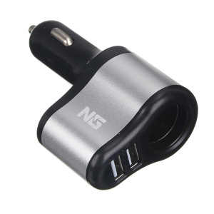 Разветвитель прикуривателя 1 гнездо с 2 USB (NEW GALAXY) 2А, 12/24В пластик