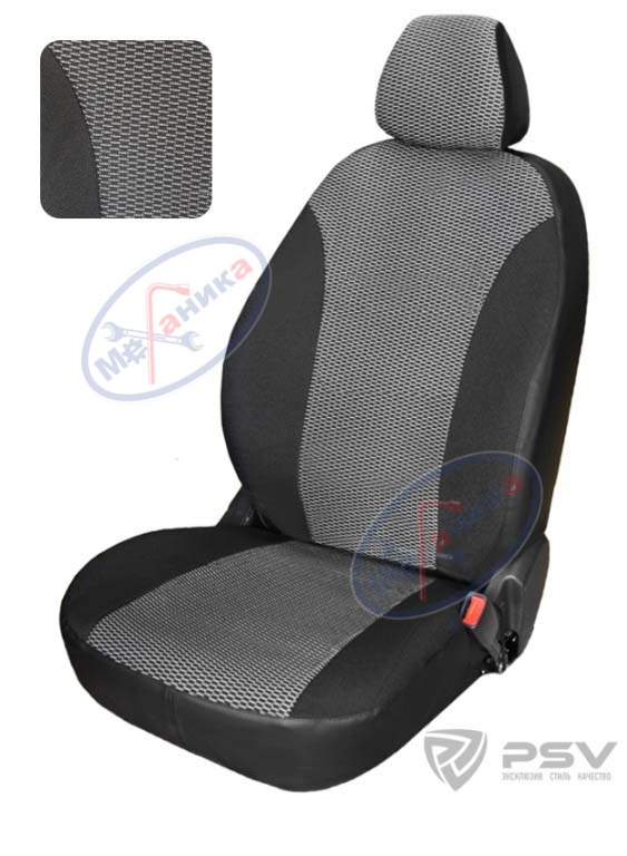 Чехлы L (PSV) Daewoo Nexia 08 серый жаккард БРК