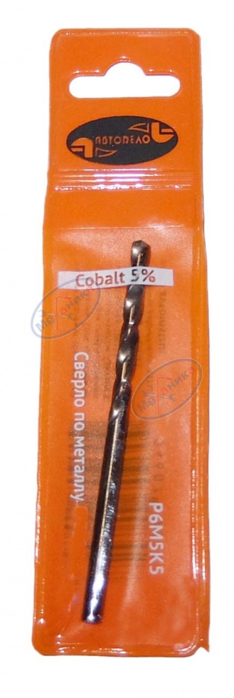 Сверло по металлу Р6М5К5 d3,6 мм (АвтоДело) Professional (15214) 40842 (Cobalt 5%)