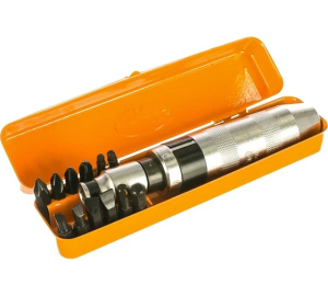 Отвертка ударная 12 насадок S2, квадрат 1/2" (АвтоДело) футляр (11712) 40013