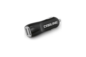 Зарядка USB в прикуриватель (CarLine) 12V/24V 2xUSB 1-2A Чёрный ch-2ub