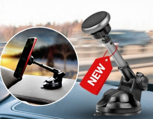 Держатель телефона (WALKER) телескопический магнитный с присоской 015