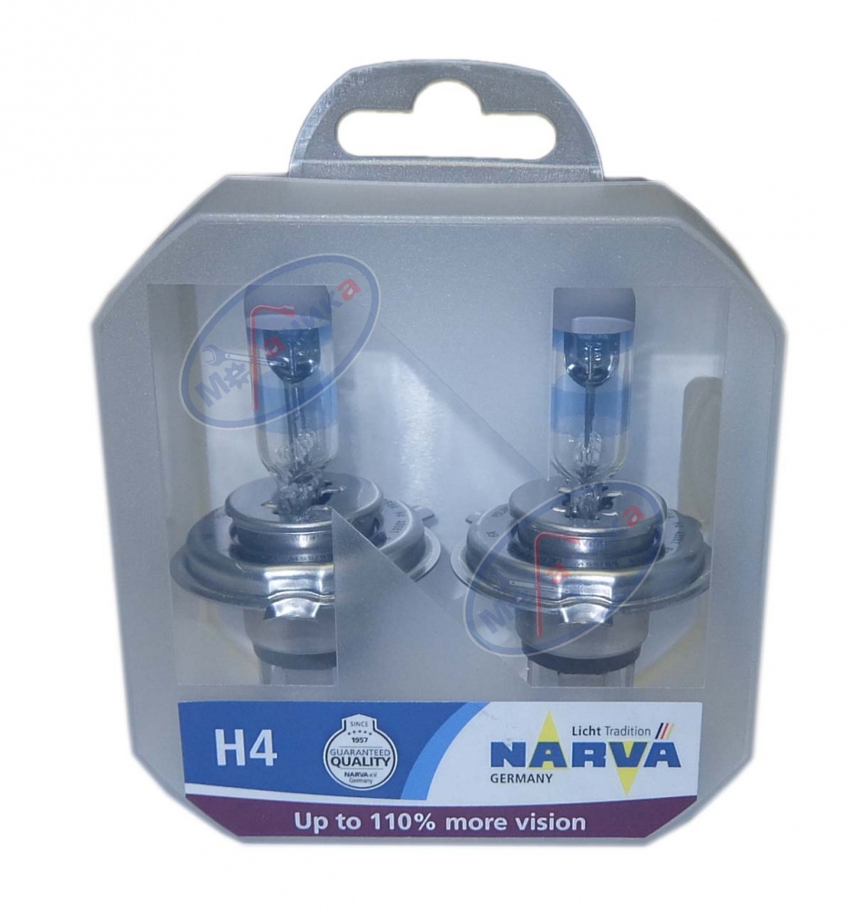 Лампа галог H4 12V60/55W+110% (Narva) Range Power 480612100 S2