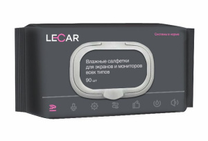 Салфетки для мониторов 90шт (Лада-Имидж LECAR) пластиковый клапан
