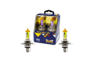 Лампа галог H4 12V60/55W+60% (Маяк) Active Gold 72420AG+60