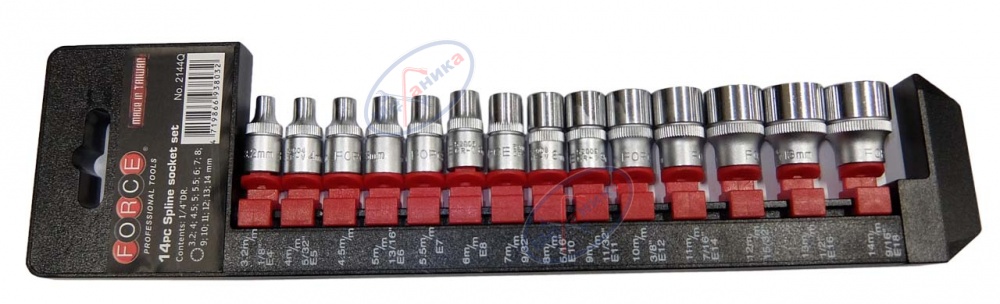 Головки набор 1/4" универс 14 пр (Force) планка 2144Q