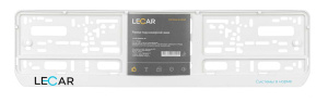 Рамка под номер с лого LECAR односоставная (белая)