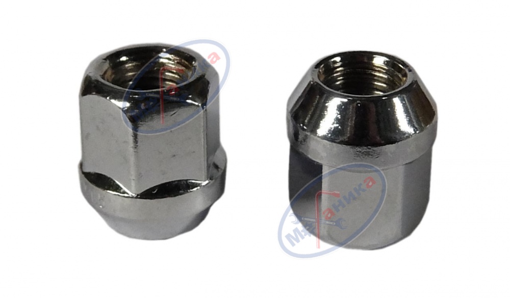 Гайка М12*1,25*25 колесная TY, LX, MIT (кл. 19, хром, откр.) (LS) 20шт
