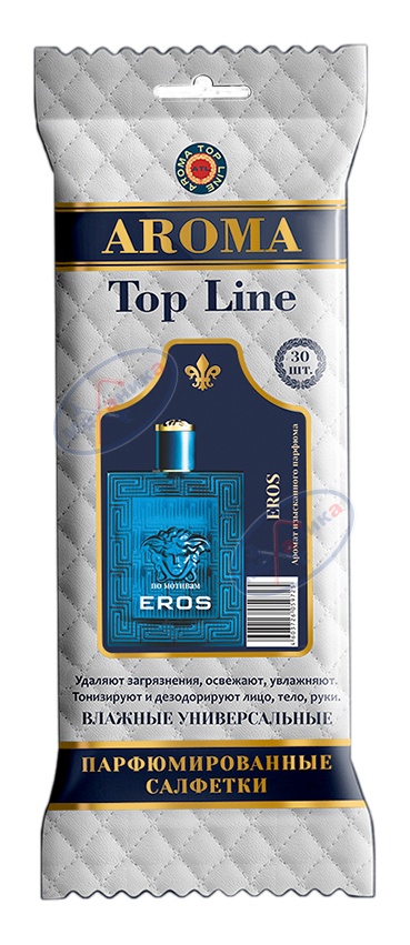 Салфетки парфюмированные уни. (AROMA) Top Line муж №19 EROS Синий