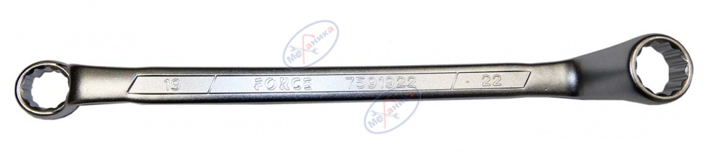 Ключ накидной коленч 19*22 (Force) 7591922