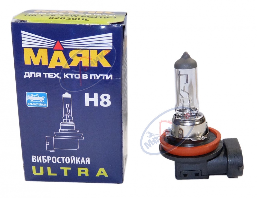 Лампа галог H8 12V35W (Маяк) ULTRA 82820UL