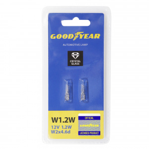 Лампа 12V1.2W  1.2W (Goodyear) (б/ц)  W2x4.6d (блистер: к-т 2шт.) GY015202