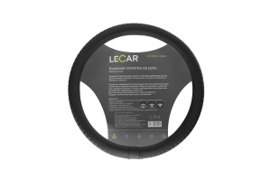 Оплетка M d-38см (Лада-Имидж LECAR) из плетеной кожи, эластичный обод, черный