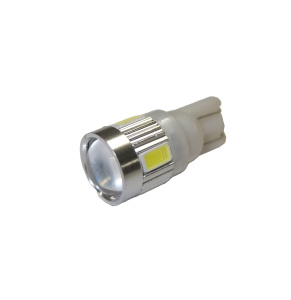 Светодиод 12V Т10W (MEGAPOWER) (W2,1x9,5d) 6 SMD 5630 WHITE 6000K 360лм OLD