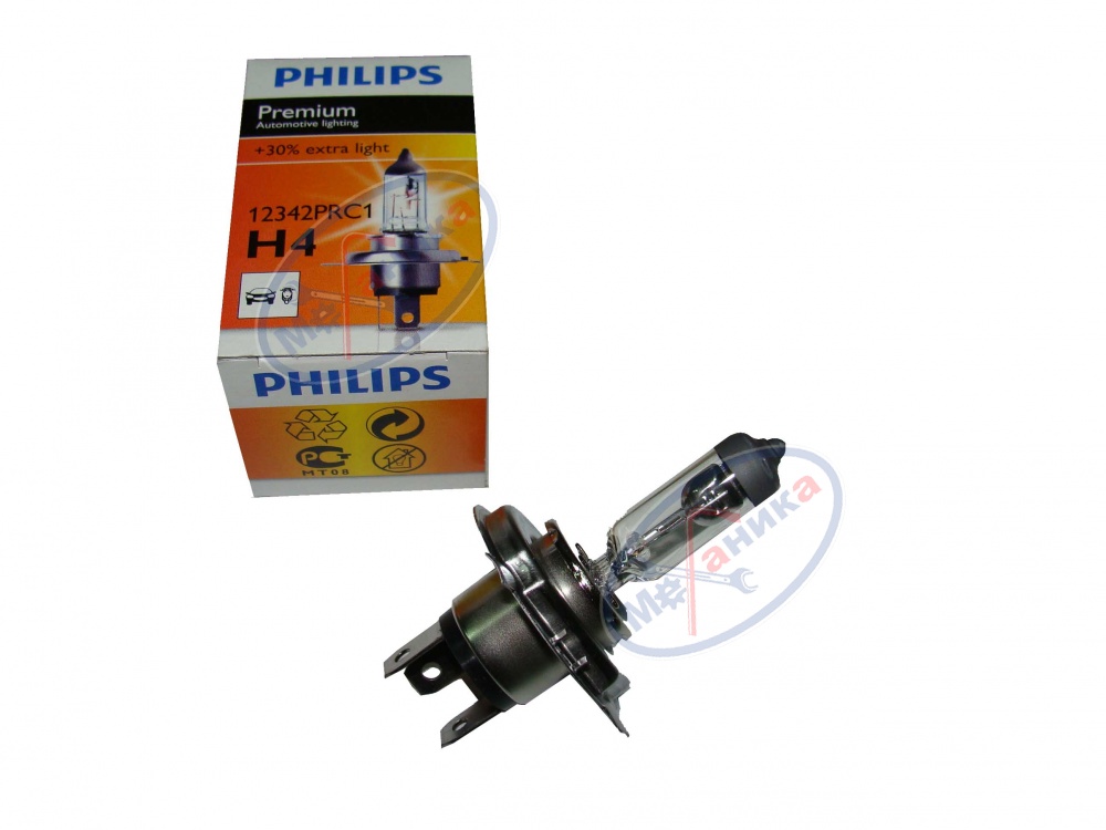 Лампа галог H4 12V60/55W +30%(PHILIPS) Vision 12342PRC1