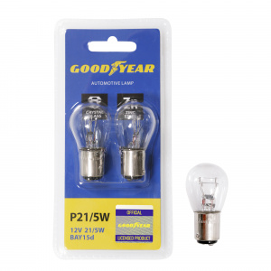 Лампа 12V21/5W  (Goodyear) 2 конт  BAY15d (блистер: к-т 2шт.)